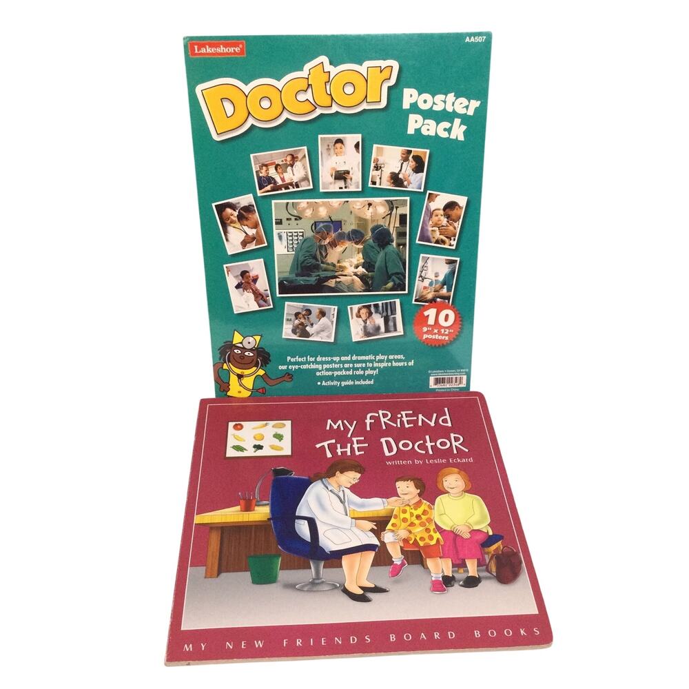Doctor Poster Pack and My Friend the Doctor Board Book Early Childhood Bundle